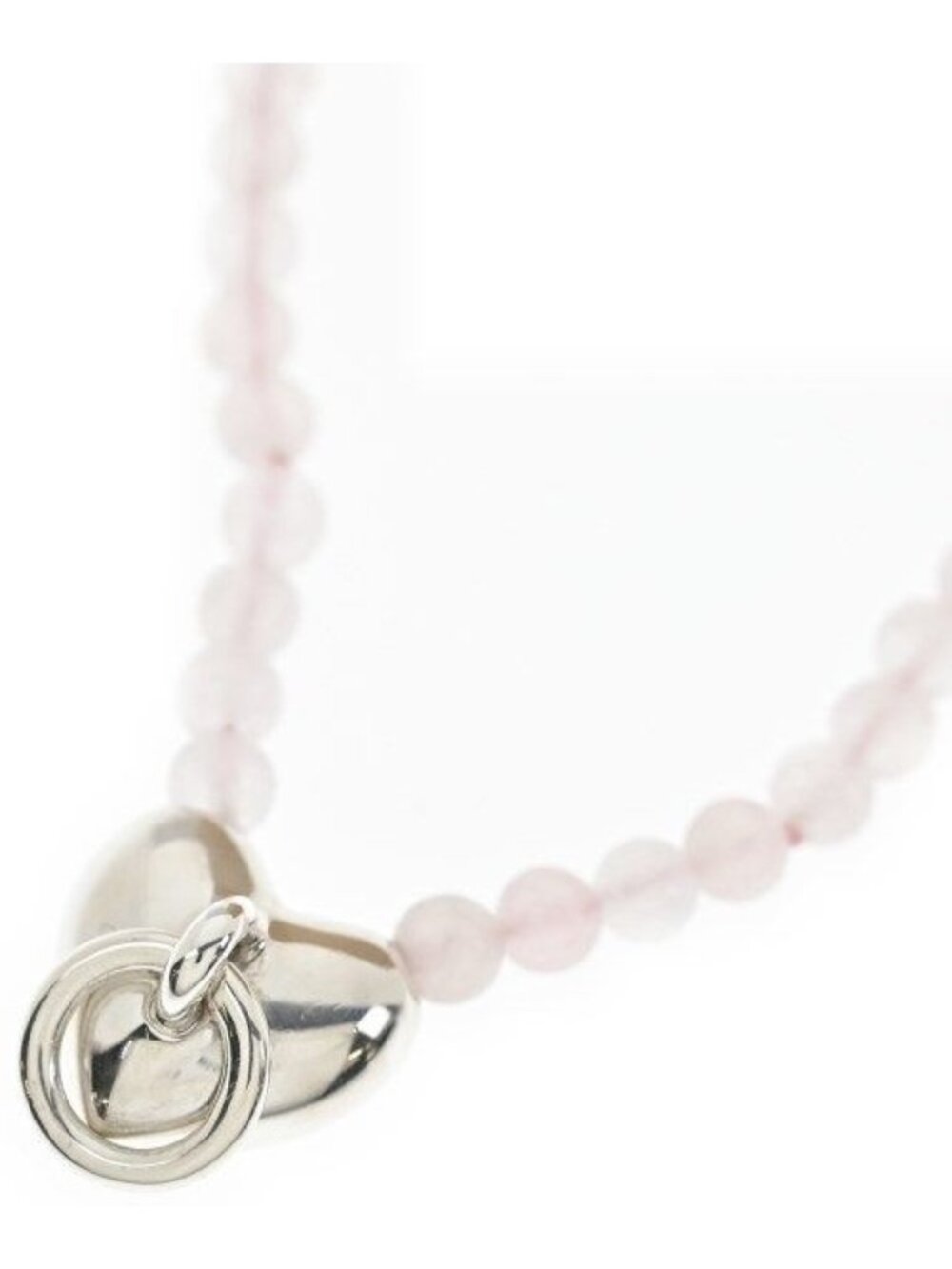 Tiffany & Co Heart Door Knocker Necklace Rose Quartz New